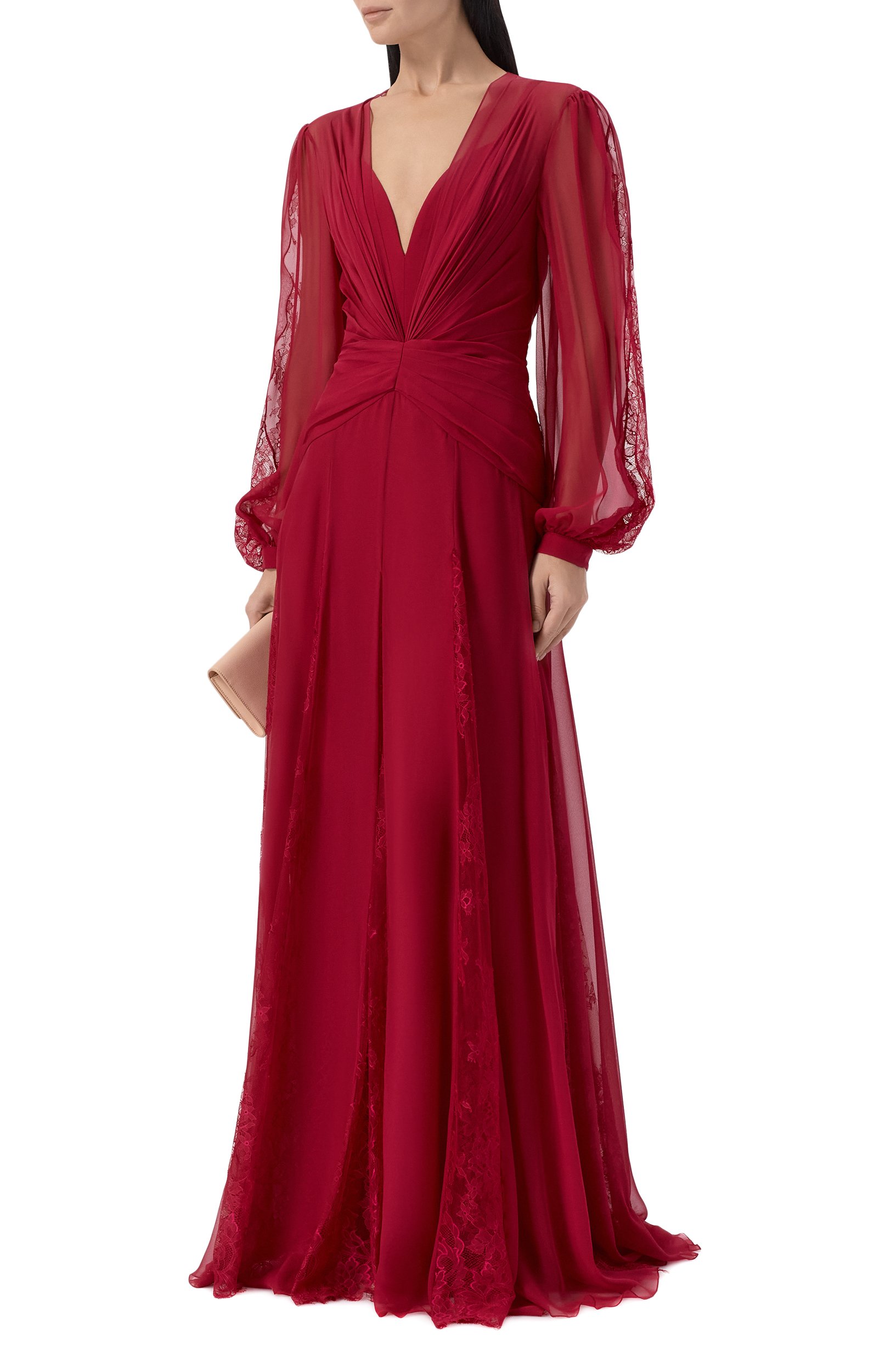 Шелковое платье ZUHAIR MURAD бордового цвета по цене 560500 руб., арт. PDR26050/CHSI028, фото 2 Шелковое платье ZUHAIR MURAD, арт. PDR26050/CHSI028, фото 2