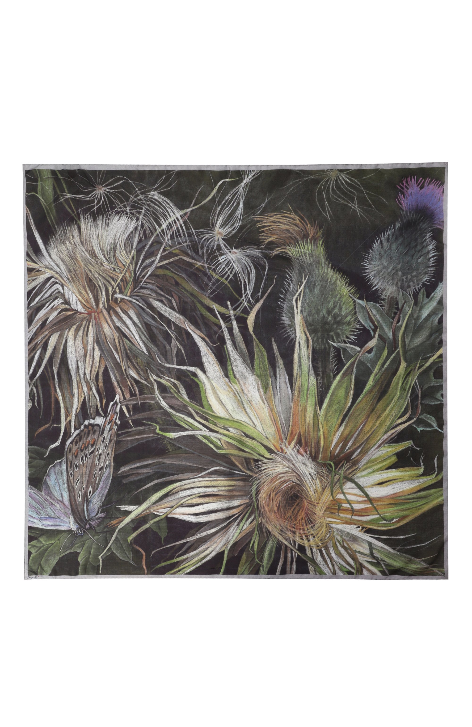 Шелковый платок чертополох GOURJI, арт. 91163337/9111172, фото 4