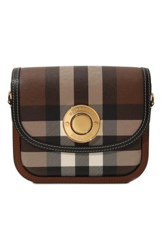 Женская сумка elizabeth small BURBERRY коричневого цвета, арт. 48055781 | Фото 1 (Материал сплава: Проставлено; Материал: Текстиль, Экокожа; Драгоценные камни: Проставлено; Ремень/цепочка: На ремешке; Размер: small)