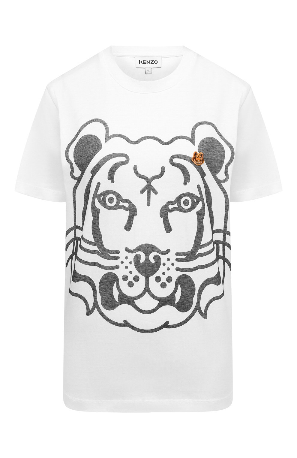Хлопковая футболка KENZO белого цвета по цене 14550 руб., арт. FB62TS9184SA, фото 1 Хлопковая футболка KENZO, арт. FB62TS9184SA, фото 1