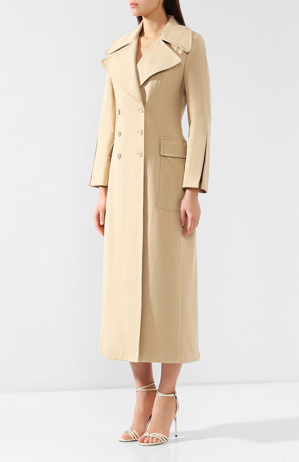 Хлопковое пальто ERIKA CAVALLINI бежевого цвета по цене 52850 руб., арт. P9/R/R9PE01, фото 3 Хлопковое пальто ERIKA CAVALLINI, арт. P9/R/R9PE01, фото 3