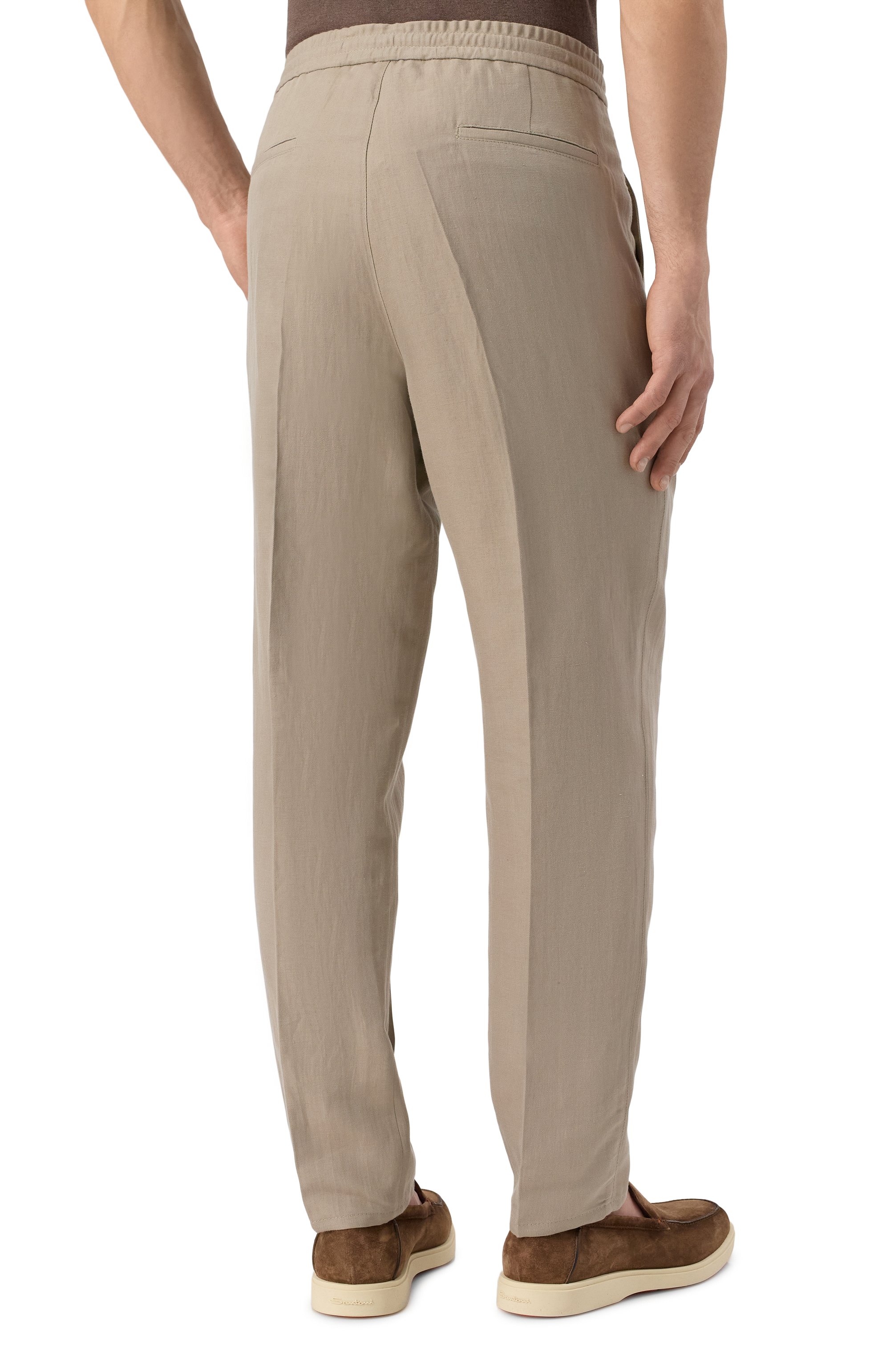 Брюки изо льна и хлопка BRUNELLO CUCINELLI, арт. MH255E1710, фото 4