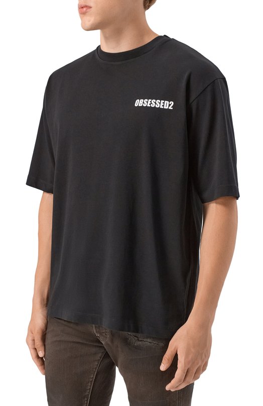 Хлопковая футболка Dsquared2 S74GD1479/D20033 Чёрный  S74GD1479/D20033 Фото 3