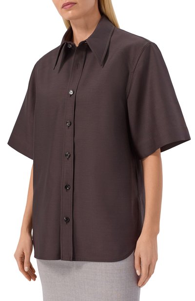 Рубашка из шерсти и шелка BOTTEGA VENETA, арт. 860125/V6D60, фото 3