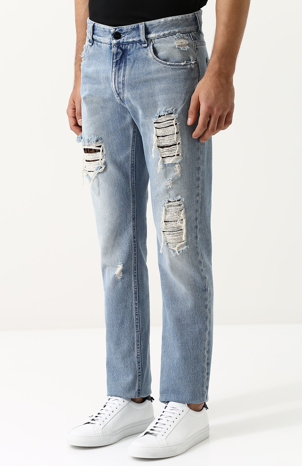 Джинсы прямого к роя с потертостями FENDI, арт. FLP202 A0X4, фото 3