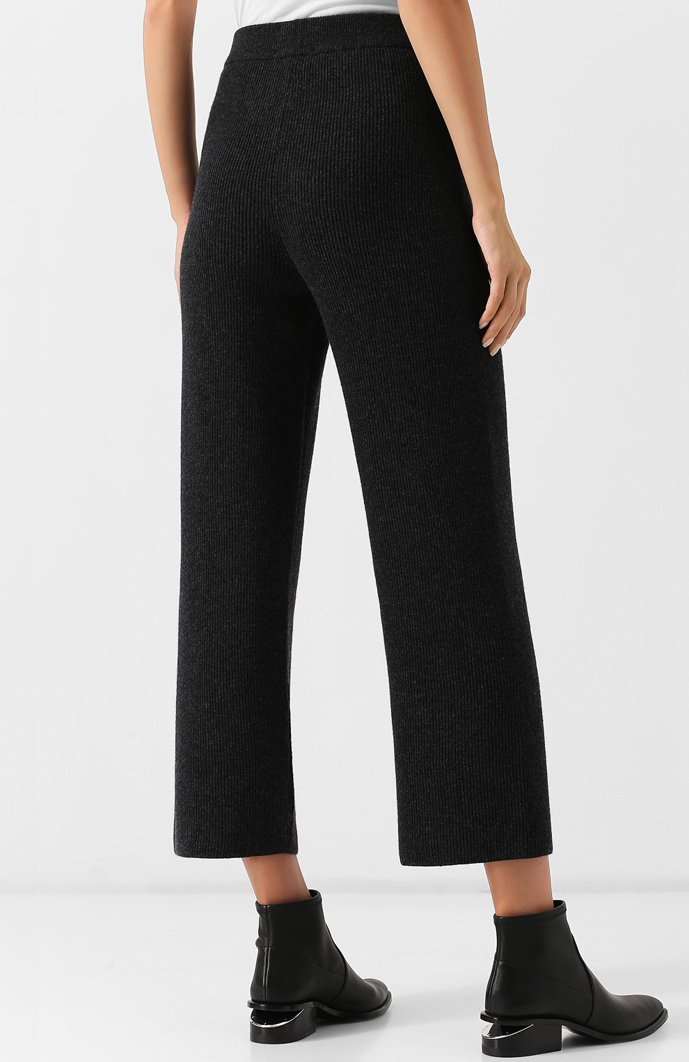 Укороченные вязаные брюки с поясом NANUSHKA, арт. TIGRE_CHARC0AL, фото 4