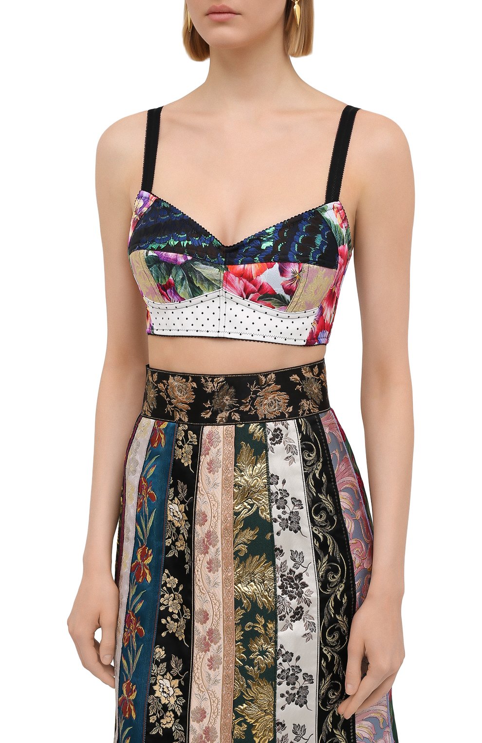 Бра-топ DOLCE & GABBANA разноцветного цвета по цене 89950 руб., арт. F7T18T/GDY11, фото 3 Бра-топ DOLCE & GABBANA, арт. F7T18T/GDY11, фото 3