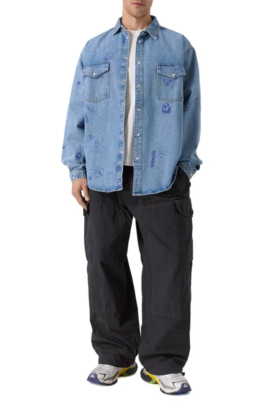 Джинсовая рубашка VETEMENTS UE54SH160N/2801 DENIM Голубой  UE54SH160N/2801 DENIM Фото 2