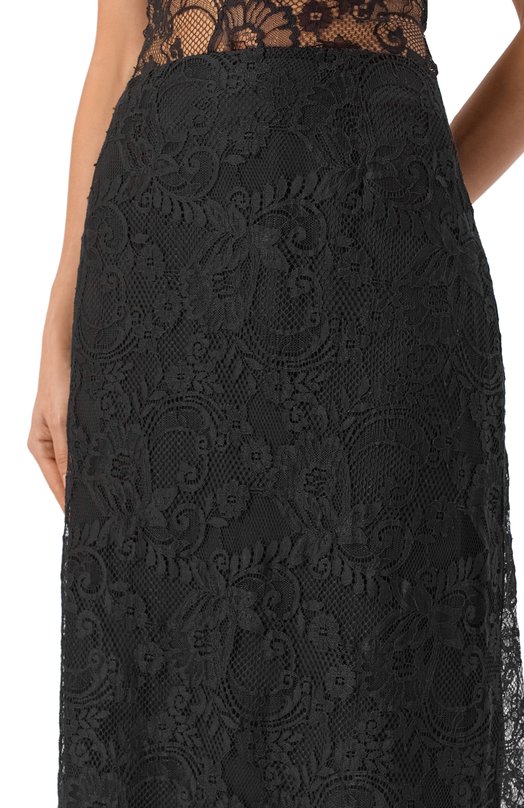 Юбка из шелка и хлопка Elie Saab SK219NF25/LA004 Чёрный  SK219NF25/LA004 Фото 5