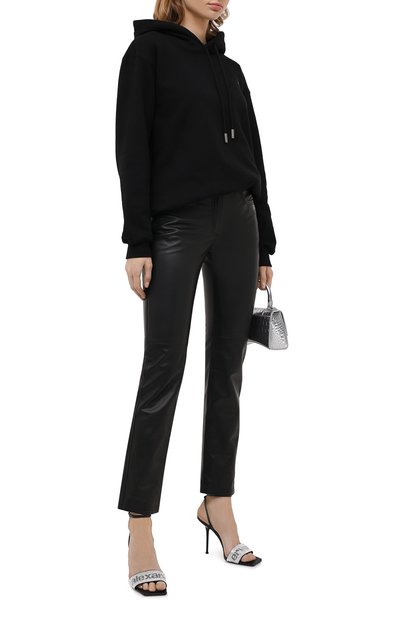 Кожаные брюки OFF-WHITE черного цвета по цене 170000 руб., арт. 0WJB011E20LEA0011000, фото 2 Кожаные брюки OFF-WHITE, арт. 0WJB011E20LEA0011000, фото 2