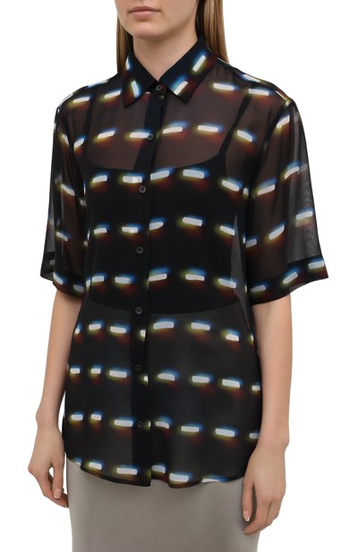 Шелковая блузка DRIES VAN NOTEN черного цвета по цене 67400 руб., арт. 211-30782-2088, фото 3 Шелковая блузка DRIES VAN NOTEN, арт. 211-30782-2088, фото 3