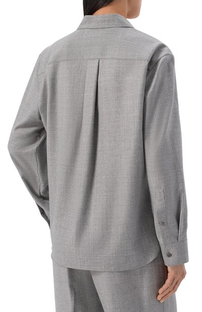 Шерстяная рубашка THEORY светло-серого цвета по цене 62550 руб., арт. N0801501, фото 4 Шерстяная рубашка THEORY, арт. N0801501, фото 4