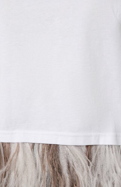 Футболка с отделкой перьями SIMONETTA RAVIZZA, арт. S04TP32T602, фото 5