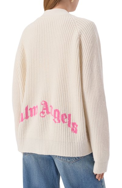 Кардиган из шерсти и вискозы PALM ANGELS, арт. PWHB045F25KNI001, фото 4