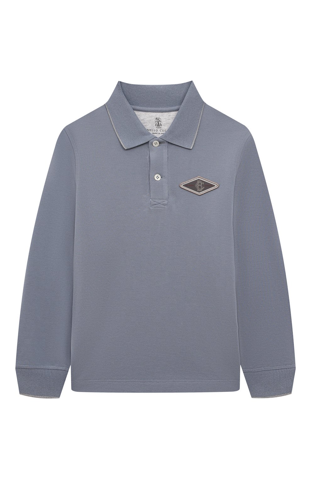 Хлопковое поло BRUNELLO CUCINELLI голубого цвета по цене 37600 руб., арт. BE854T309C, фото 1 Хлопковое поло BRUNELLO CUCINELLI, арт. BE854T309C, фото 1