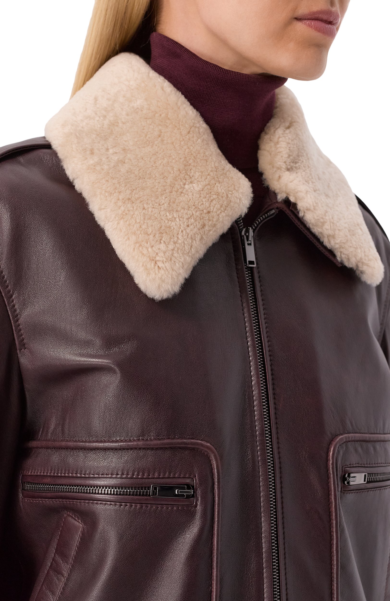 Кожаная куртка с отделкой из овчины MVST, арт. M26.1MW.LA72.1/LE0N LAMB LEATHER 052+AFRICA PEL0LU, фото 5