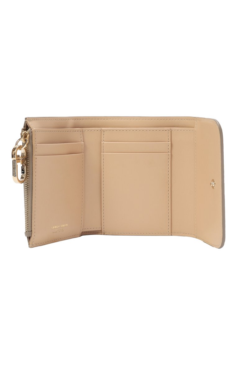 Женские кожаное портмоне GIORGIO ARMANI темно-бежевого цвета, арт. GW001257/AF15593 | Фото 3 (Нос: Не проставлено; Материал: Натуральная кожа)