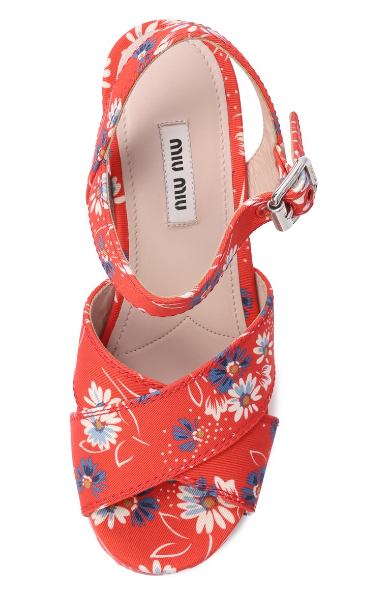Текстильные босоножки MIU MIU, арт. 5XZ440-3L7I-F0011-125, фото 4