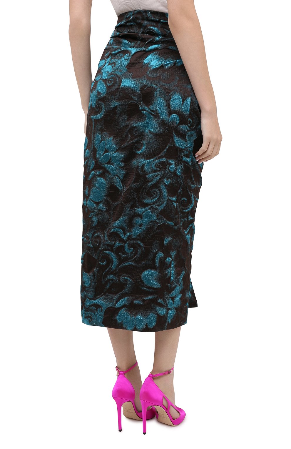 Юбка DRIES VAN NOTEN бирюзового цвета по цене 109500 руб., арт. 202-10896-1334, фото 5 Юбка DRIES VAN NOTEN, арт. 202-10896-1334, фото 5