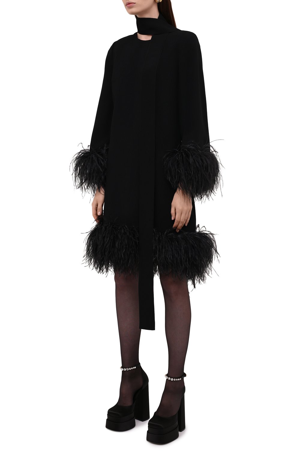 Платье с отделкой перьями ELIE SAAB, арт. 12300, фото 3