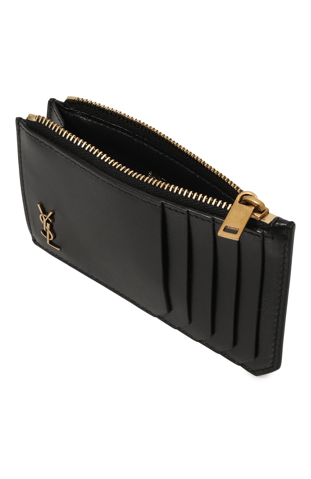 Кожаный футляр для кредитных карт SAINT LAURENT черного цвета по цене 42300 руб., арт. 629899/02G0W, фото 3 Кожаный футляр для кредитных карт SAINT LAURENT, арт. 629899/02G0W, фото 3
