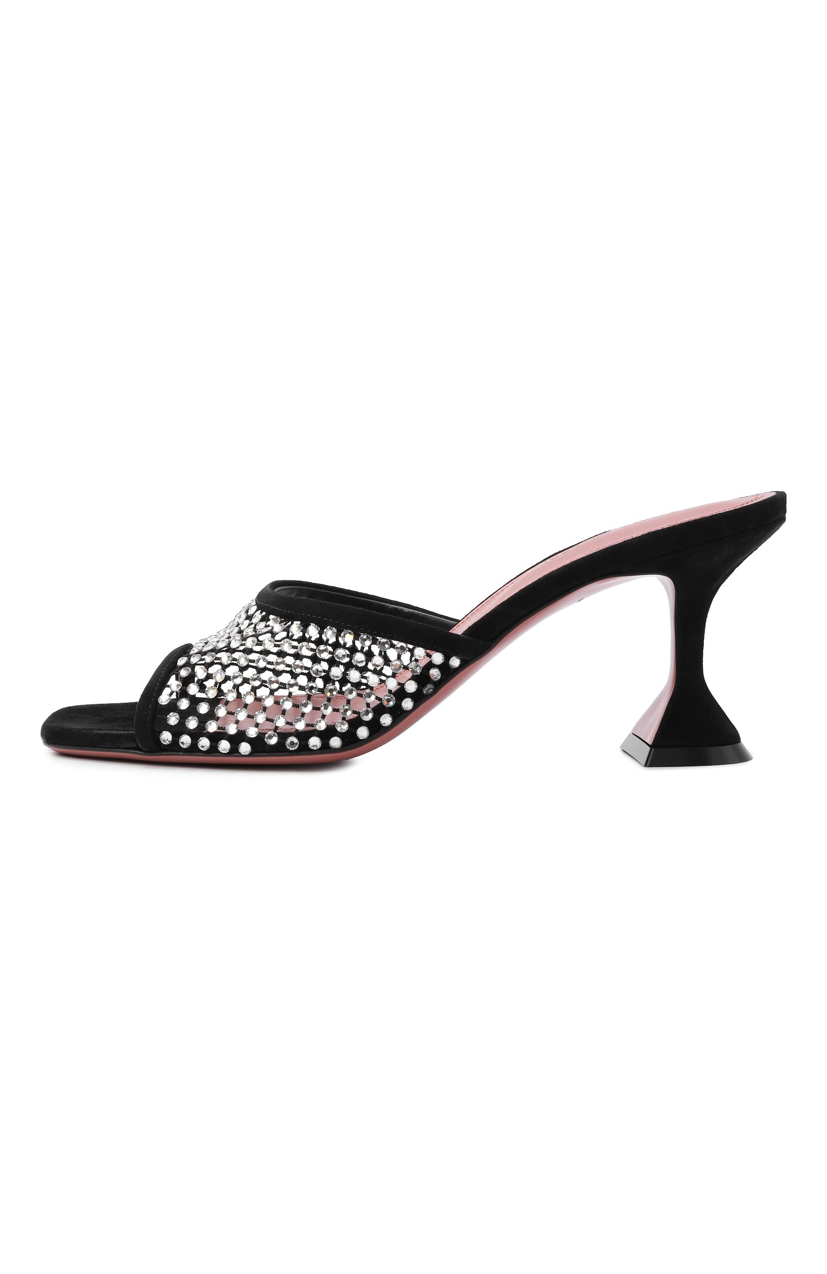 Текстильные мюли lupita 70 AMINA MUADDI черного цвета по цене 99500 руб., арт. LUPITA CRYSTAL NET SLIPPER 70/SUEDE, фото 4 Текстильные мюли lupita 70 AMINA MUADDI, арт. LUPITA CRYSTAL NET SLIPPER 70/SUEDE, фото 4