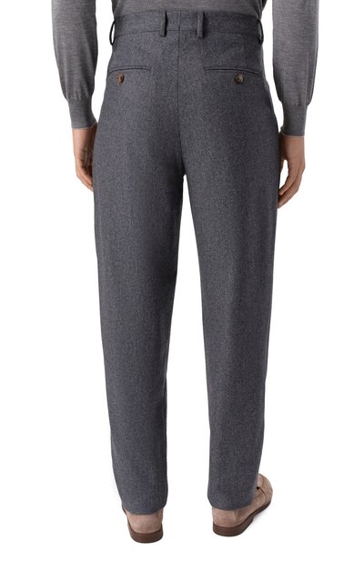 Шерстяные брюки BRUNELLO CUCINELLI темно-серого цвета по цене 164000 руб., арт. M038PS2480, фото 4 Шерстяные брюки BRUNELLO CUCINELLI, арт. M038PS2480, фото 4