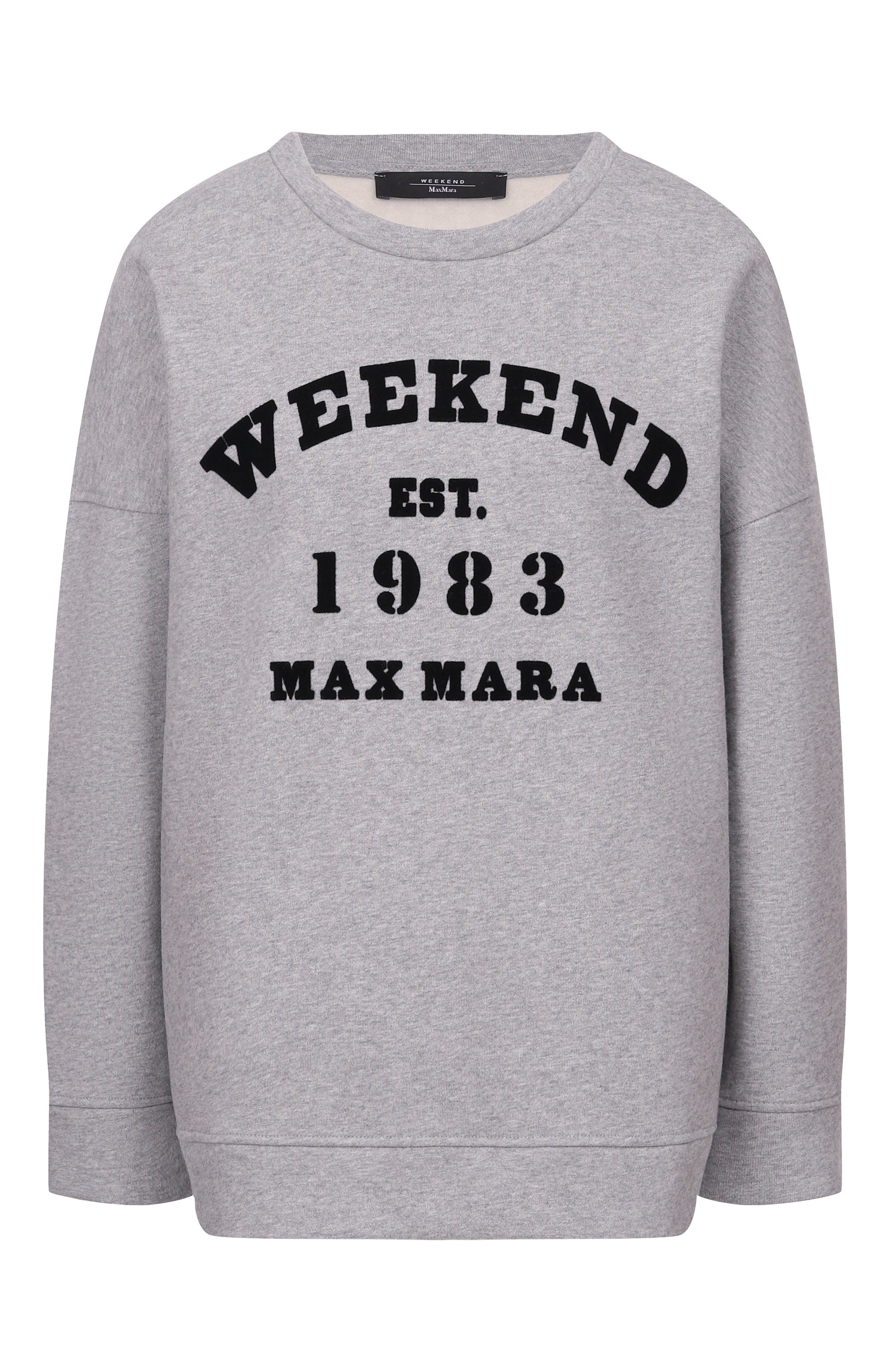 Хлопковый свитшот WEEKEND MAX MARA серого цвета по цене 21000 руб., арт. G0MM0S0, фото 1 Хлопковый свитшот WEEKEND MAX MARA, арт. G0MM0S0, фото 1