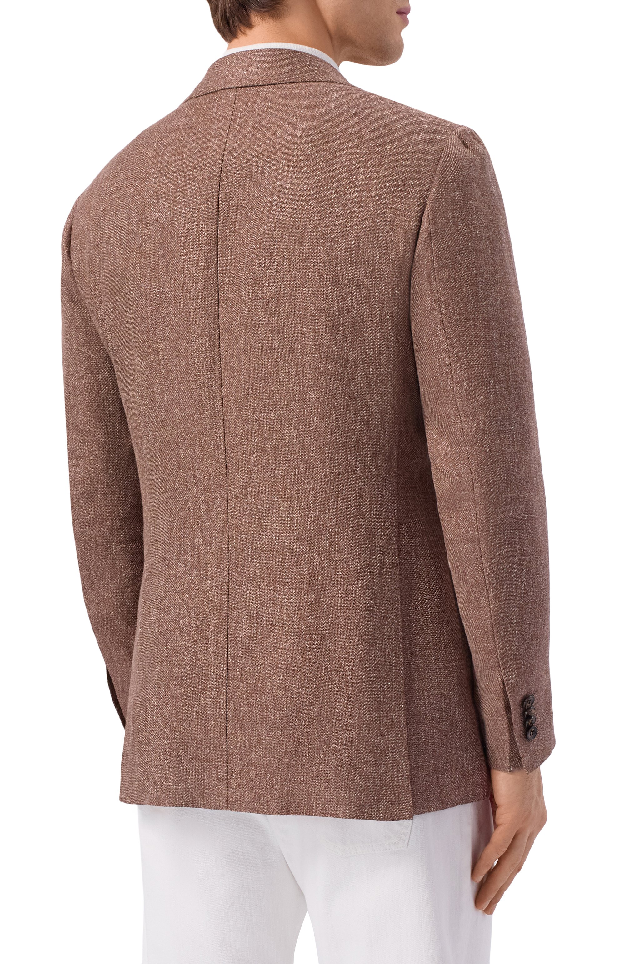 Пиджак изо льна и шелка KITON коричневого цвета по цене 699500 руб., арт. UG81K0631G, фото 4 Пиджак изо льна и шелка KITON, арт. UG81K0631G, фото 4