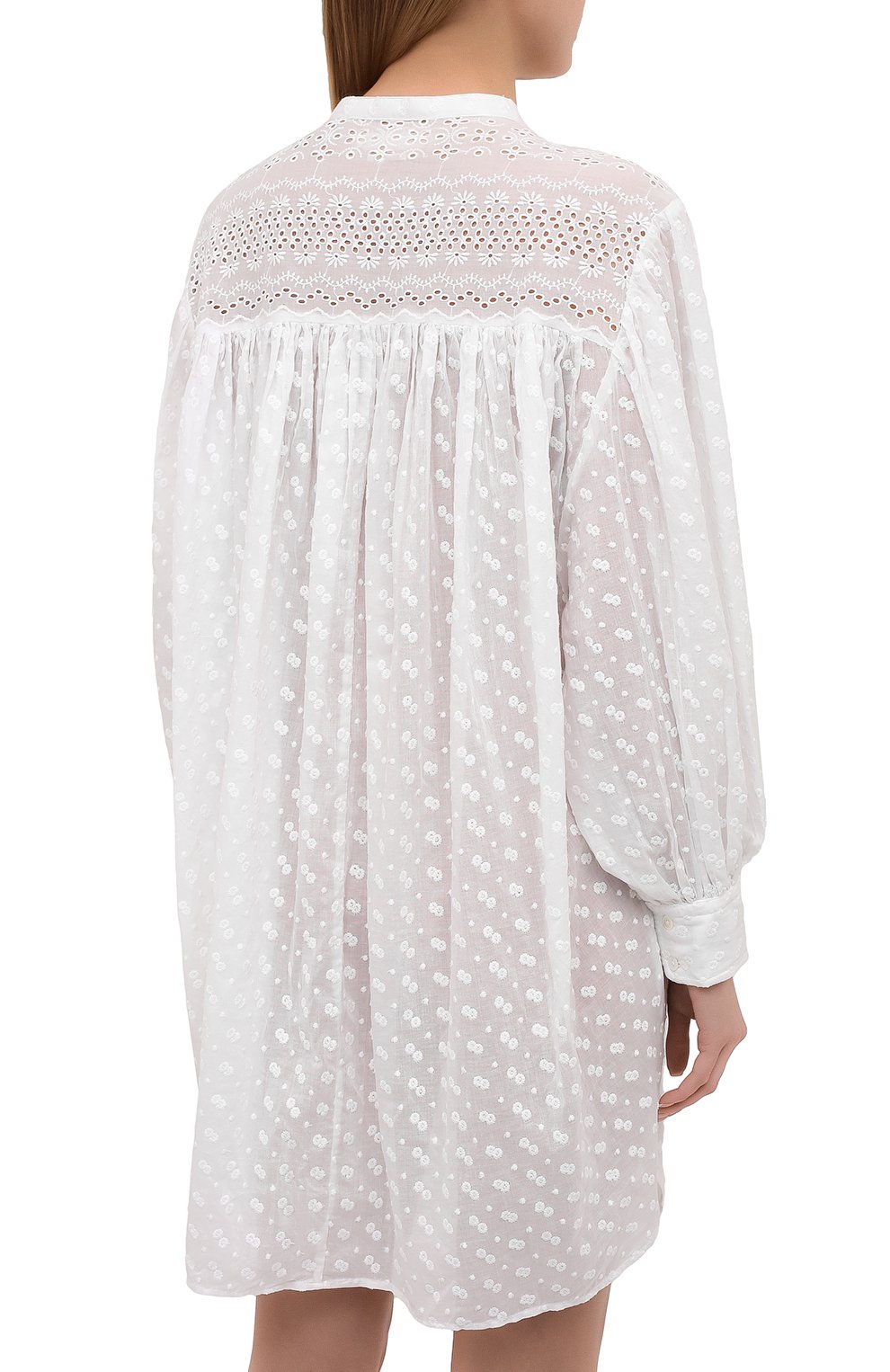 Хлопковое платье ISABEL MARANT ETOILE белого цвета по цене 53950 руб., арт. R01928-21P032E/TILALIA, фото 4 Хлопковое платье ISABEL MARANT ETOILE, арт. R01928-21P032E/TILALIA, фото 4
