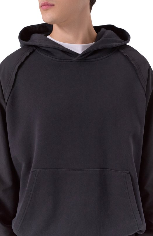 Хлопковое худи Palm Angels PMBB177F25FLE001 Чёрный  PMBB177F25FLE001 Фото 5