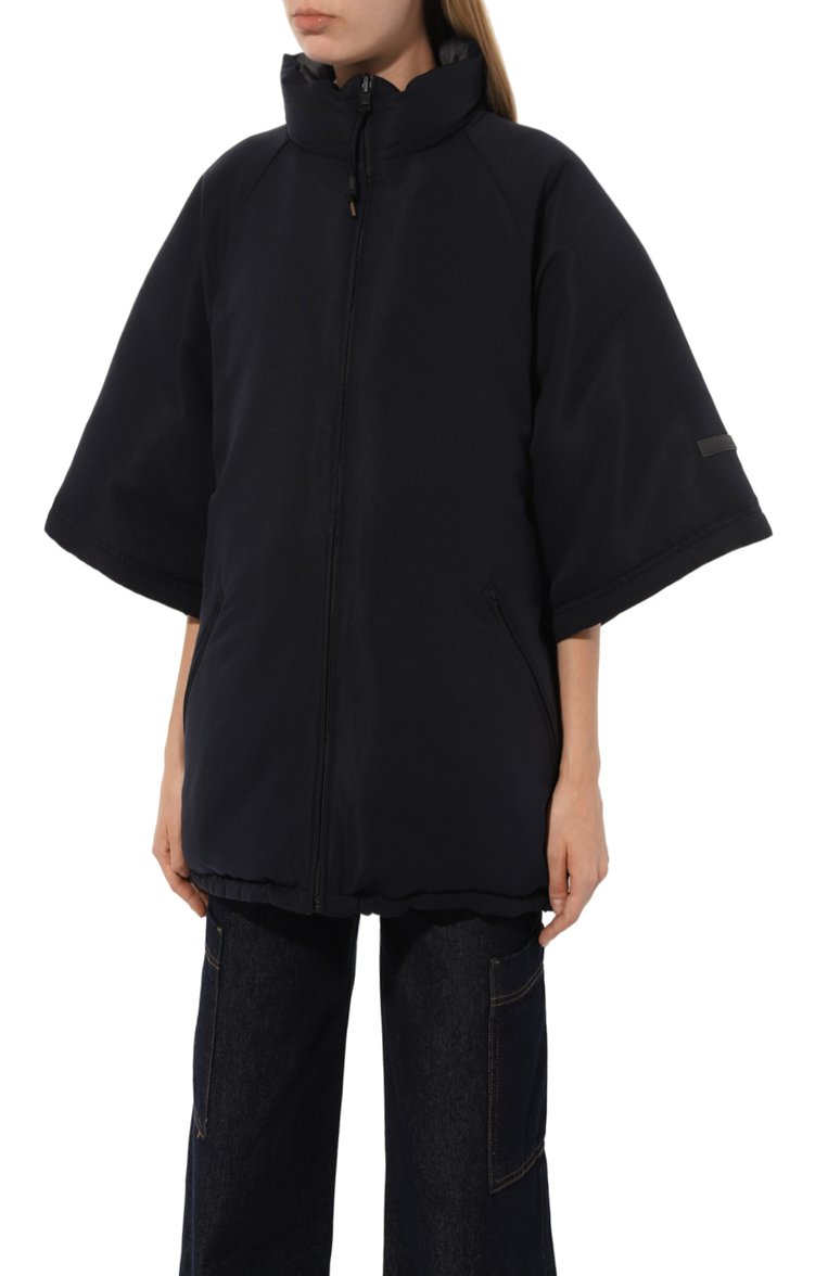 Женский пуховик ACNE STUDIOS темно-синего цвета, арт. FN MN 0UTW000790838 | Фото 7 (Рукава: Длинные; Стили: Спорт-шик; Длина (верхняя одежда): До середины бедра; Кросс-КТ: Пуховик)