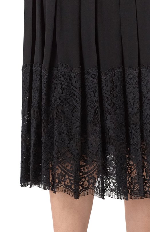 Юбка из шелка и хлопка Dolce & Gabbana F4BFTT/FU1AR Чёрный  F4BFTT/FU1AR Фото 5