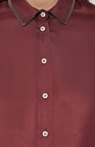 Шелковая блуза с  декоративной отделкой на воротнике BRUNELLO CUCINELLI, арт. MA986N3416, фото 5