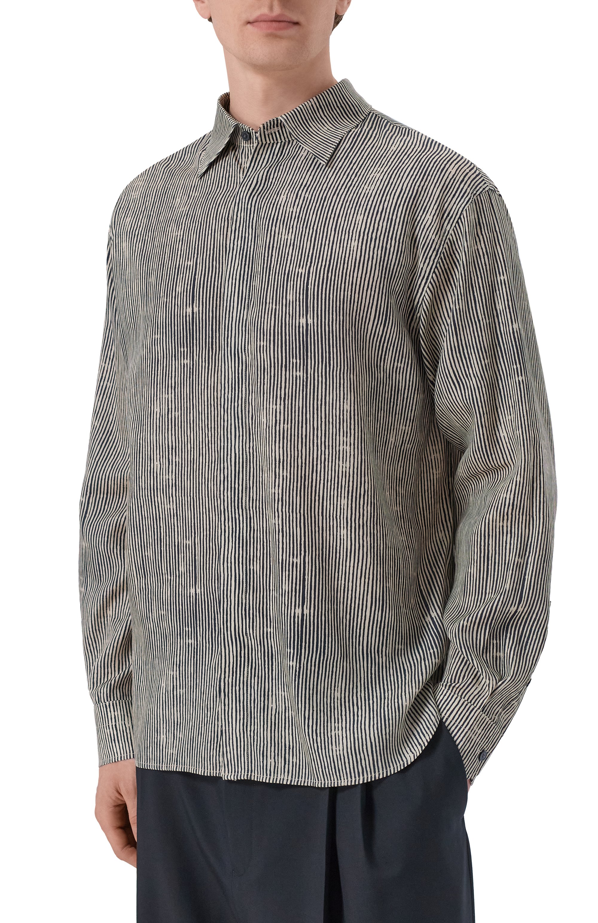 Рубашка из лиоцелла и вискозы EMPORIO ARMANI, арт. EM004178/AF14214, фото 3