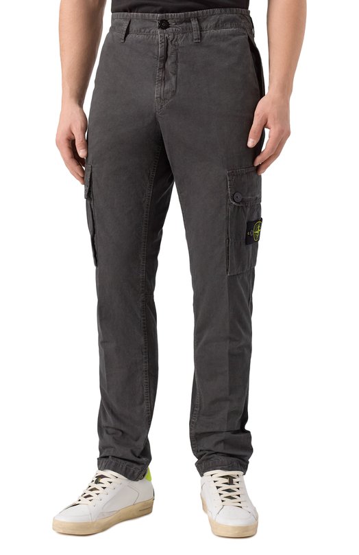 Хлопковые брюки-карго Stone Island K1S153100303/S00WA Серый  K1S153100303/S00WA Фото 3