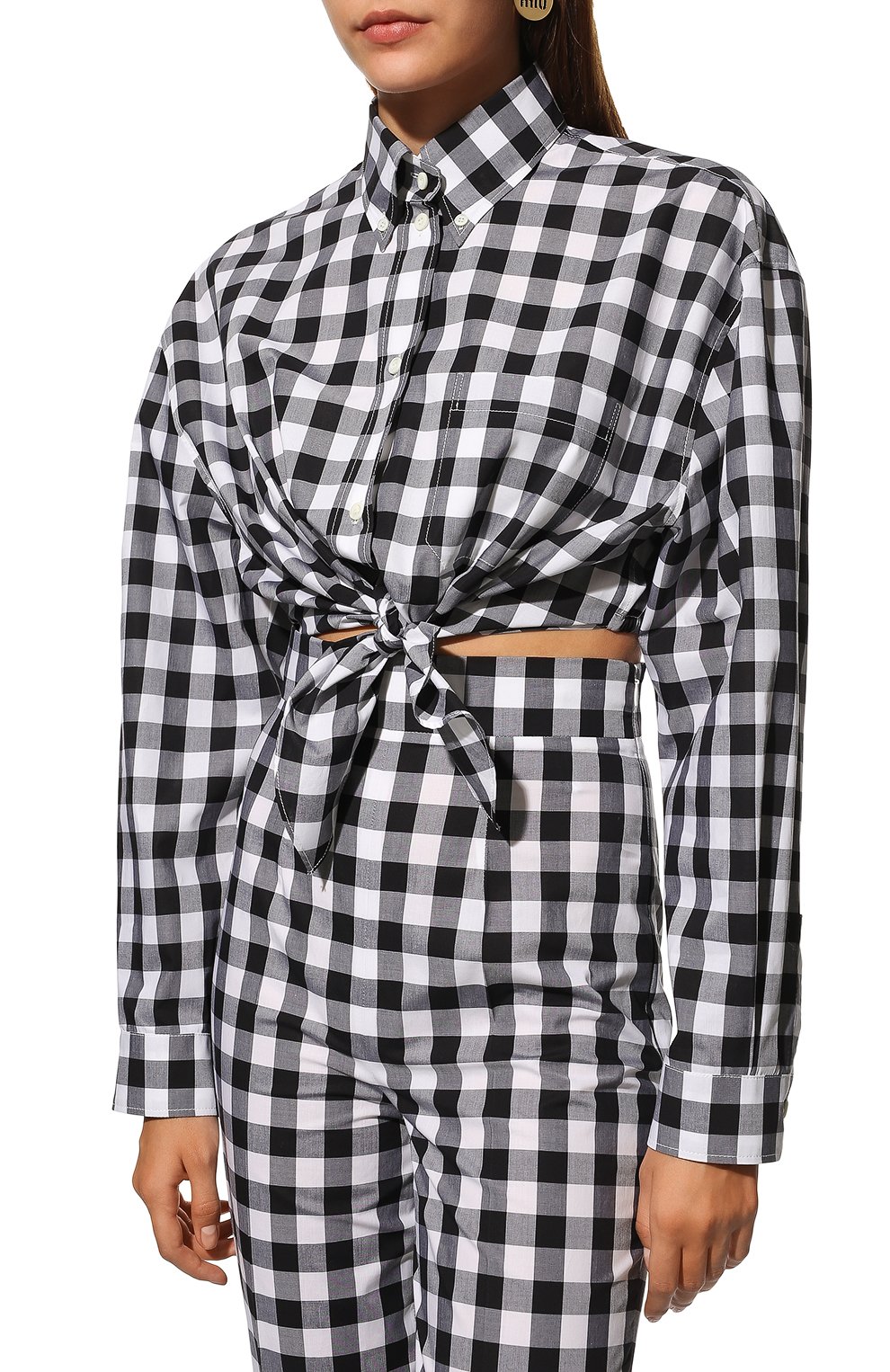 Хлопковая рубашка MIU MIU, арт. MK1632-1LTR-F0002, фото 3