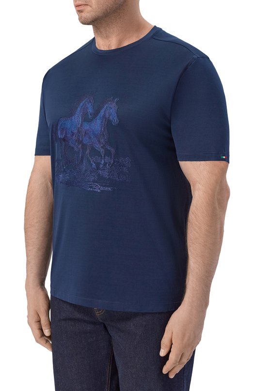 Хлопковая футболка Stefano Ricci MNH6205360/TE001 Синий  MNH6205360/TE001 Фото 3