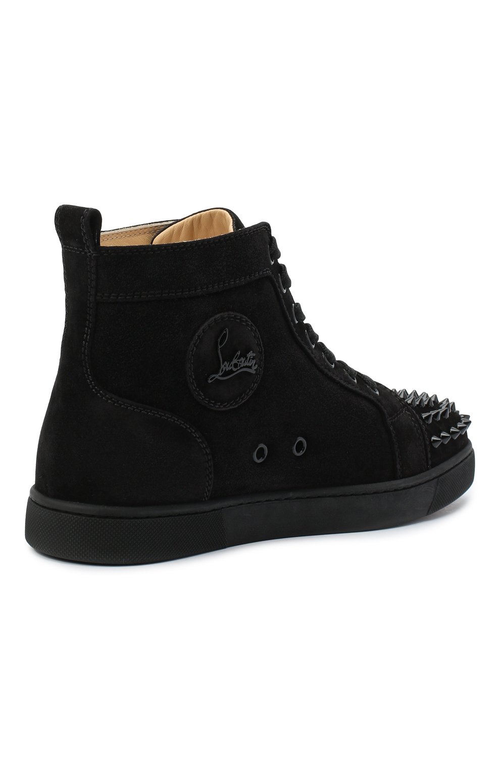 Замшевые кеды lou spikes CHRISTIAN LOUBOUTIN, арт. lou spikes woman flat veau velours, фото 4