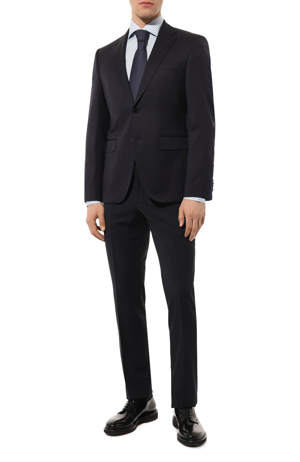 Шерстяной пиджак BOSS темно-синего цвета по цене 67300 руб., арт. 50469172, фото 2 Шерстяной пиджак BOSS, арт. 50469172, фото 2