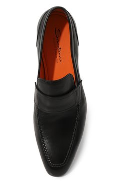 Мужские кожаные лоферы SANTONI черного цвета, арт. MCLG16451SA3BSG8 | Фото 6 (Материал сплава: Проставлено; Нос: Не проставлено; Материал внутренний: Натуральная кожа; Стили: Классический; Материал внешний: Натуральная кожа)