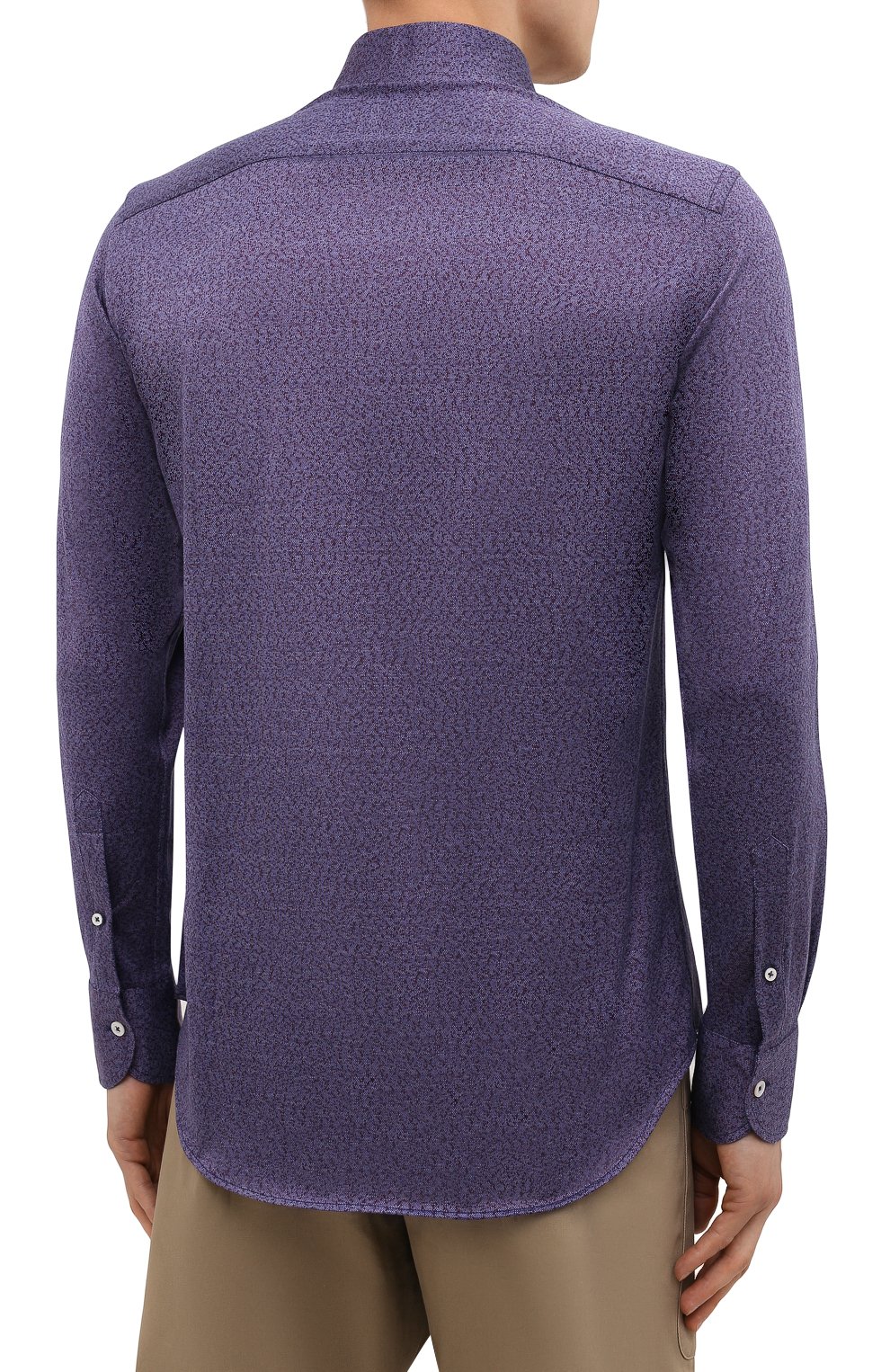 Хлопковая рубашка CANALI фиолетового цвета по цене 25500 руб., арт. L756/GN02381, фото 4 Хлопковая рубашка CANALI, арт. L756/GN02381, фото 4
