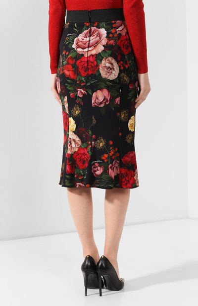 Юбка из вискозы DOLCE & GABBANA черного цвета по цене 109500 руб., арт. F4A1FT/FSRL5, фото 4 Юбка из вискозы DOLCE & GABBANA, арт. F4A1FT/FSRL5, фото 4