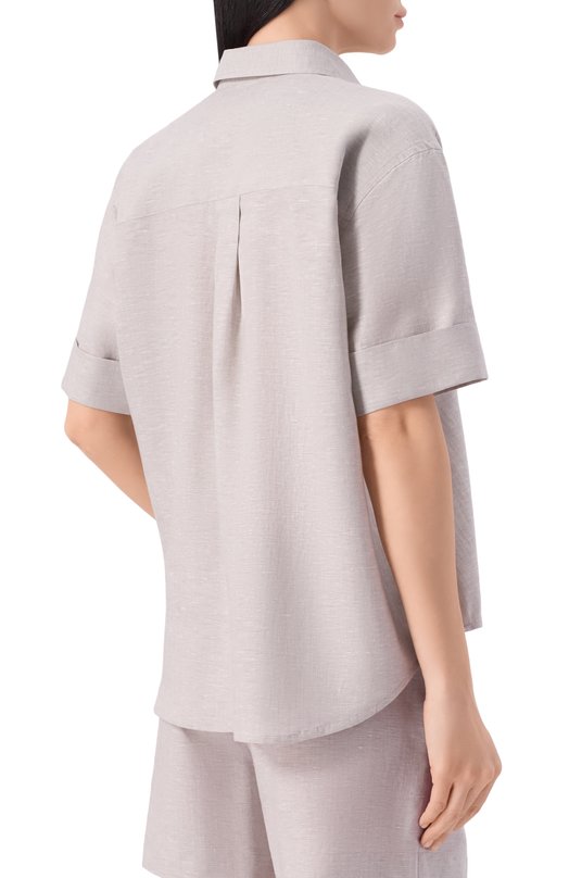 Рубашка изо льна и хлопка Zimmerli 4697-13102 Серый  4697-13102 Фото 4