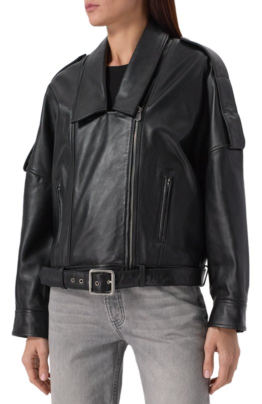 Кожаная куртка Pinko 104877/A21L Чёрный  104877/A21L Фото 3