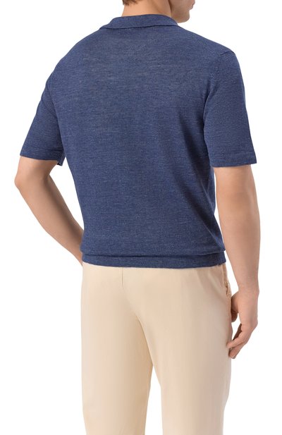 Поло изо льна и шелка ANDREA CAMPAGNA, арт. M5426-8087, фото 4