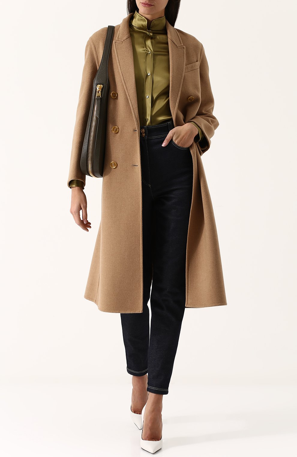 Шелковая блуза с погонами и воротником-стойкой TOM FORD, арт. CA3102-FAX334, фото 2