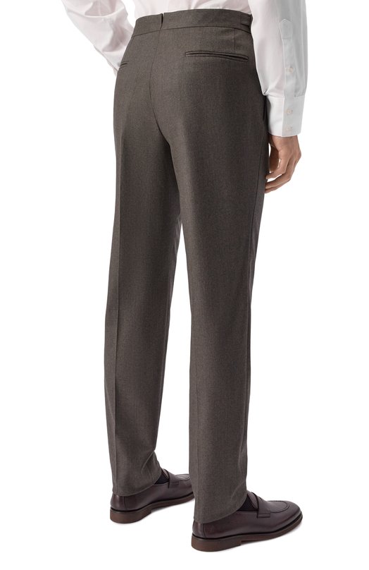 Шерстяные брюки Zegna 75A812/830F21A Коричневый  75A812/830F21A Фото 4