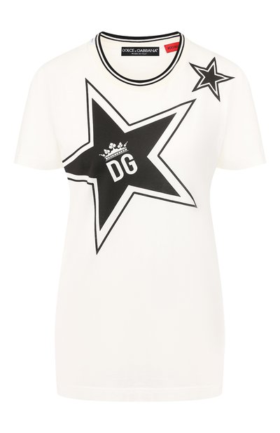 Женская хлопковая футболка DOLCE & GABBANA, арт. F8L93T/FI7K7
