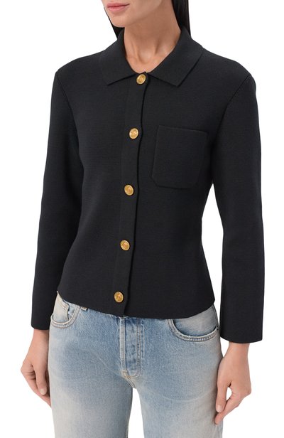 Шерстяной кардиган SAINT LAURENT черного цвета по цене 291500 руб., арт. A0044Z/Y76TR, фото 3 Шерстяной кардиган SAINT LAURENT, арт. A0044Z/Y76TR, фото 3